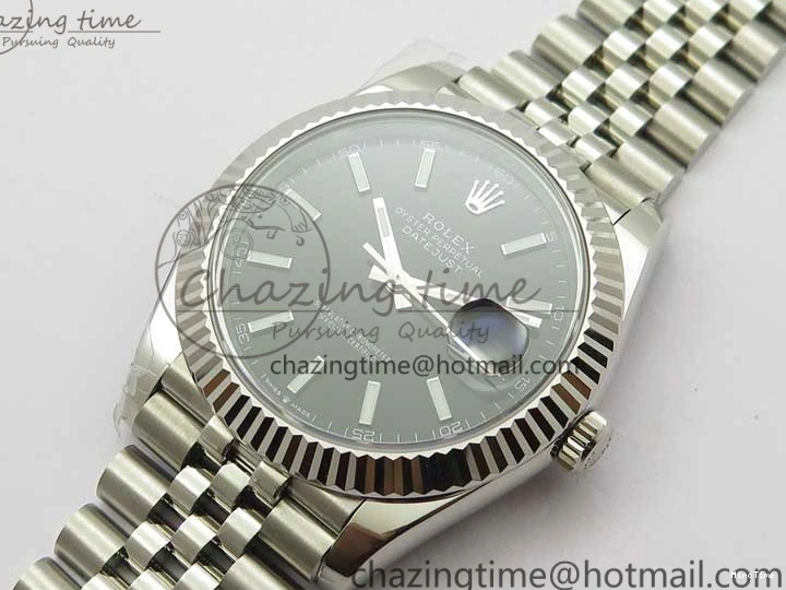 MiroTime 0414 DateJust 41MM 126334 904L SS VRF 1:1 Best Edition Black Dial Stick Markers on SS Jubilee Bracelet A Trendy 2901